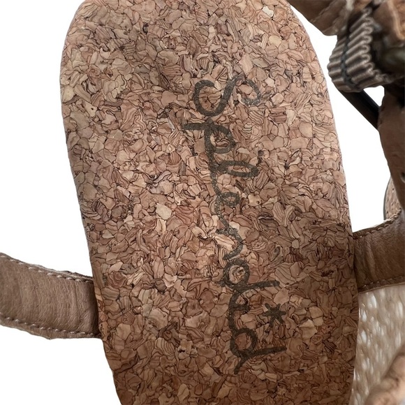 Splendid Tan Cork Mesh Platform Wedge Espadrille Sandals Size 9 Women’s - Picture 2 of 8